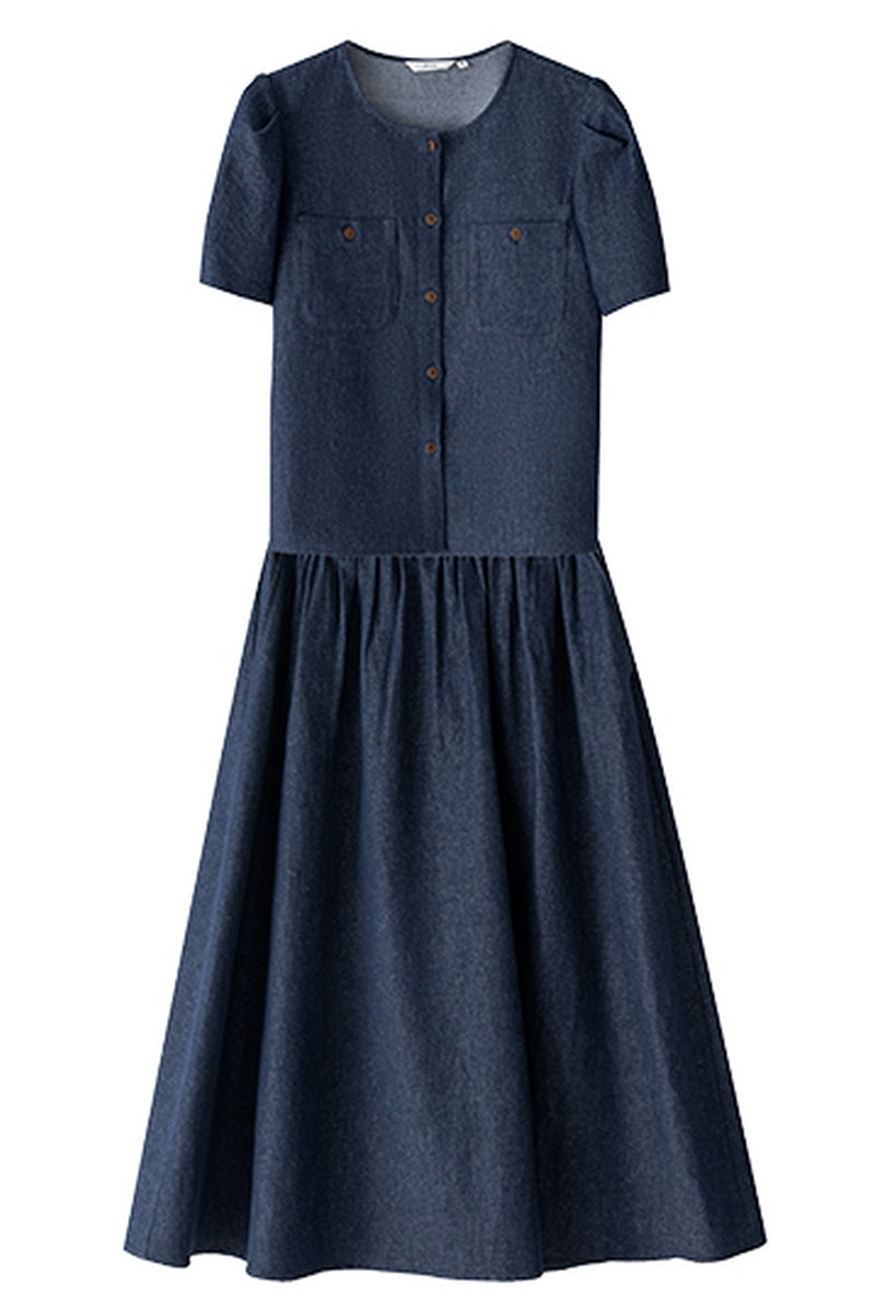 Gathered High Waist Midi Skirt