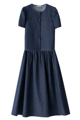 Gathered High Waist Midi Skirt