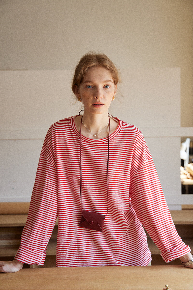 Relaxed Crewneck Striped Pullover