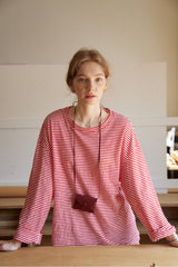 Relaxed Crewneck Striped Pullover