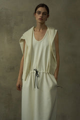 Contrast Waist Rope Vest Dress