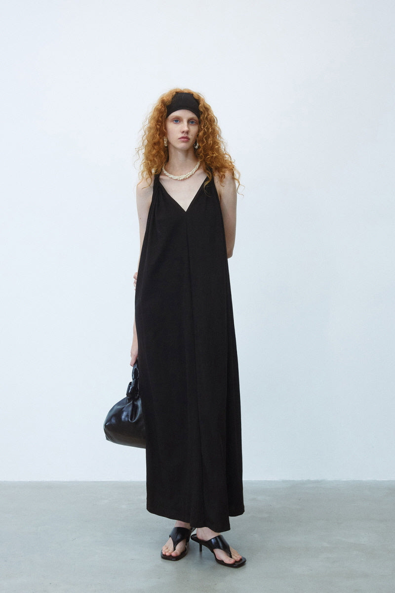 Kink Splicing Backless Maxi Dress