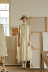 Ribbon Waist Sequin Flower Sleeveless Dress