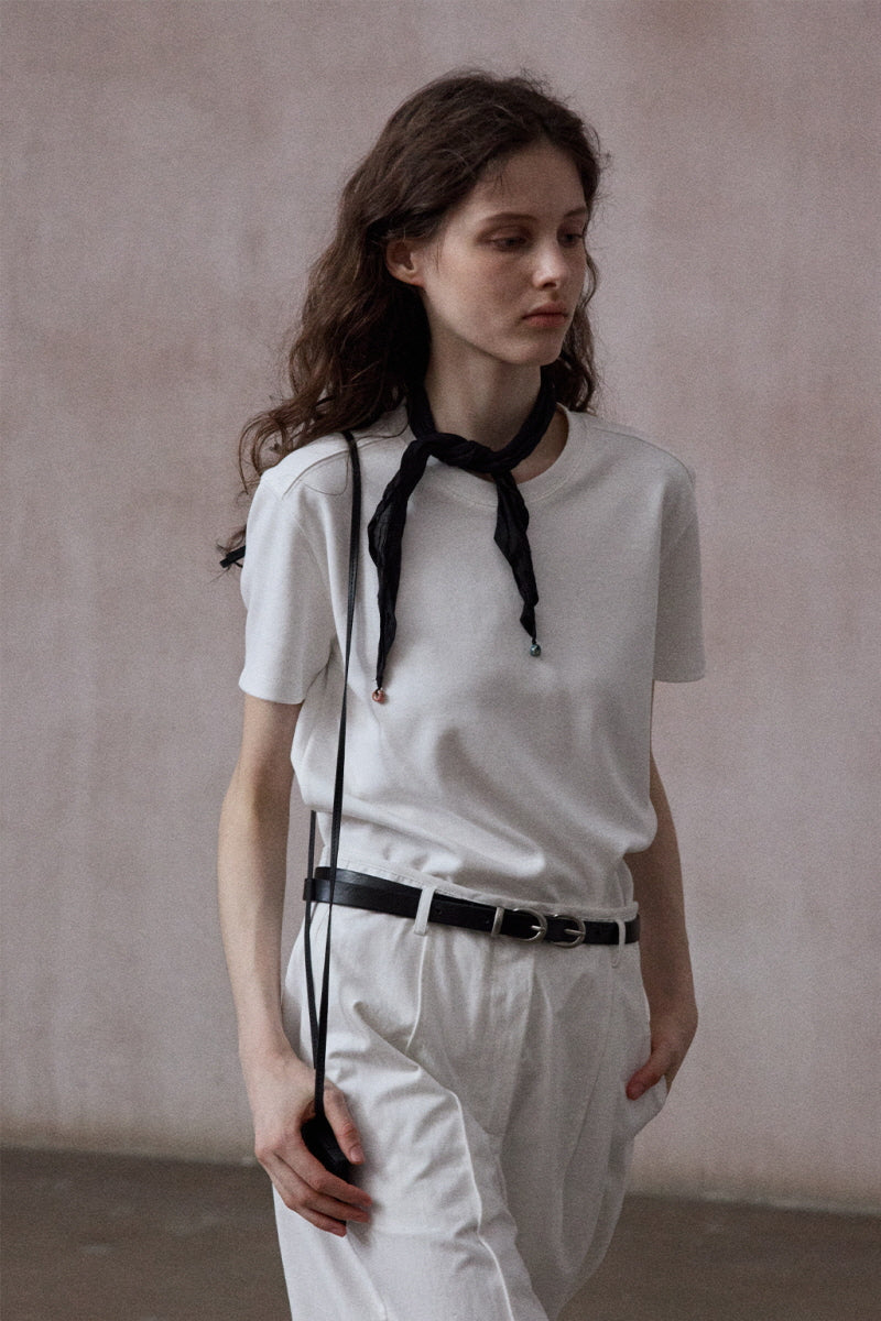 Round Neck Flutter Sleeve T-Shirt