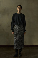 Jacquard Pattern Tweed Skirt
