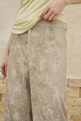 Cut-Out Panelled Straight-Leg Trousers