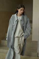 Hooded Lapel Loose Long Coat