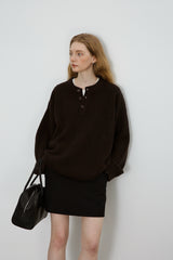 Henry Collar Cable Pullover Sweater