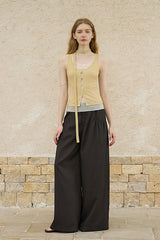 Cut-Out Cardigan Fake Two-Piece Vest