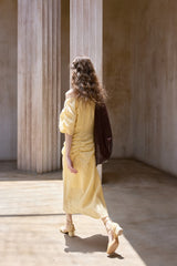 Crumpled Pleated One-Shoulder Maxi Dress