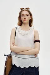 Three-Dimensional Petal Vest Top