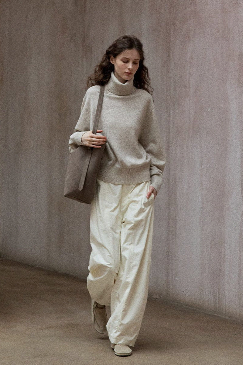 Curved-Scimitar Relaxed Pants