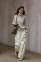 Curved-Scimitar Relaxed Pants