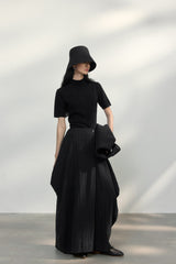 Backless Turtleneck Slim T-Shirt