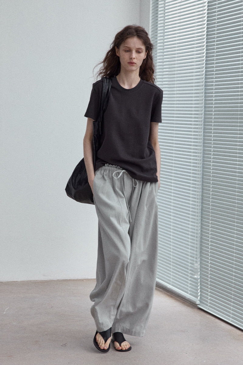Twill Lace Casual Loose Floor-Length Pants