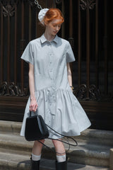 Deconstructed Short-Sleeved Shirt Dress