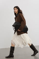 Irregular Lace Stitching Slim Skirt