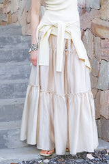Strappy Drape Long Skirt