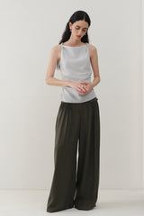 Pleated Collar Sleeveless Vest