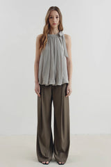 Lace-Up Streamer Halterneck Vest Top