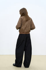 Cropped Silhouette Baseball Jacket