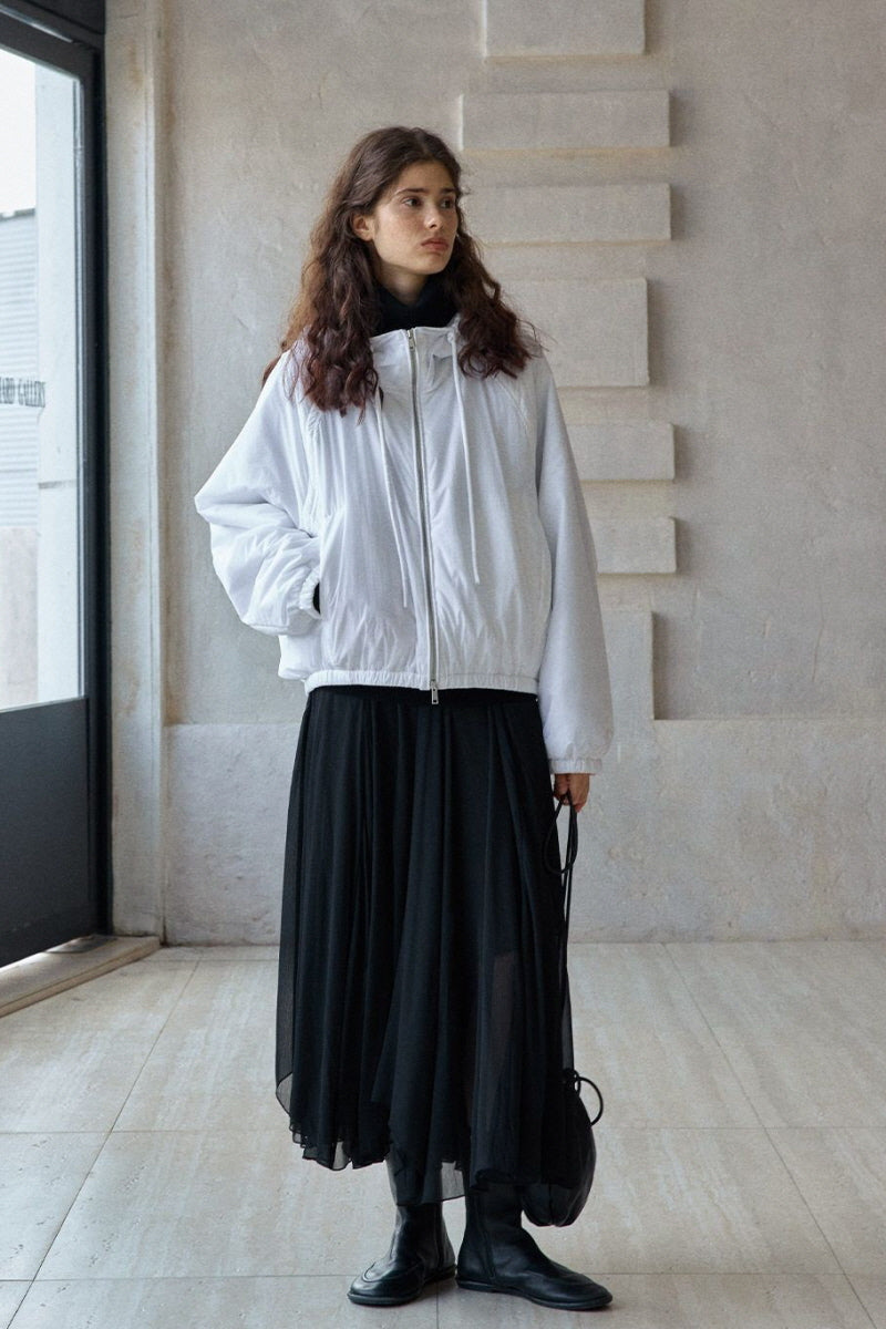 Simple Silhouette Hooded Jacket