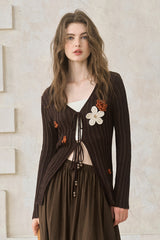 Floral Tie-Up Cardigan