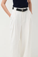 Pleated Straight-Leg Suit Pants
