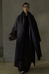 Oversized Tweed Wool Scarf