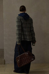 Gun Lapel Check Reversible Wool Jacket