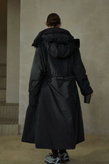 Detachable Bud-Hood Long Down Coat