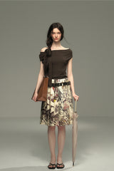 Slanted One-Shoulder Knit Top