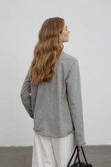 Split Seam Rolled Long Sleeve T-Shirt