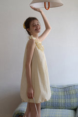 Three-Dimensional Lace Collar Puffy Dress