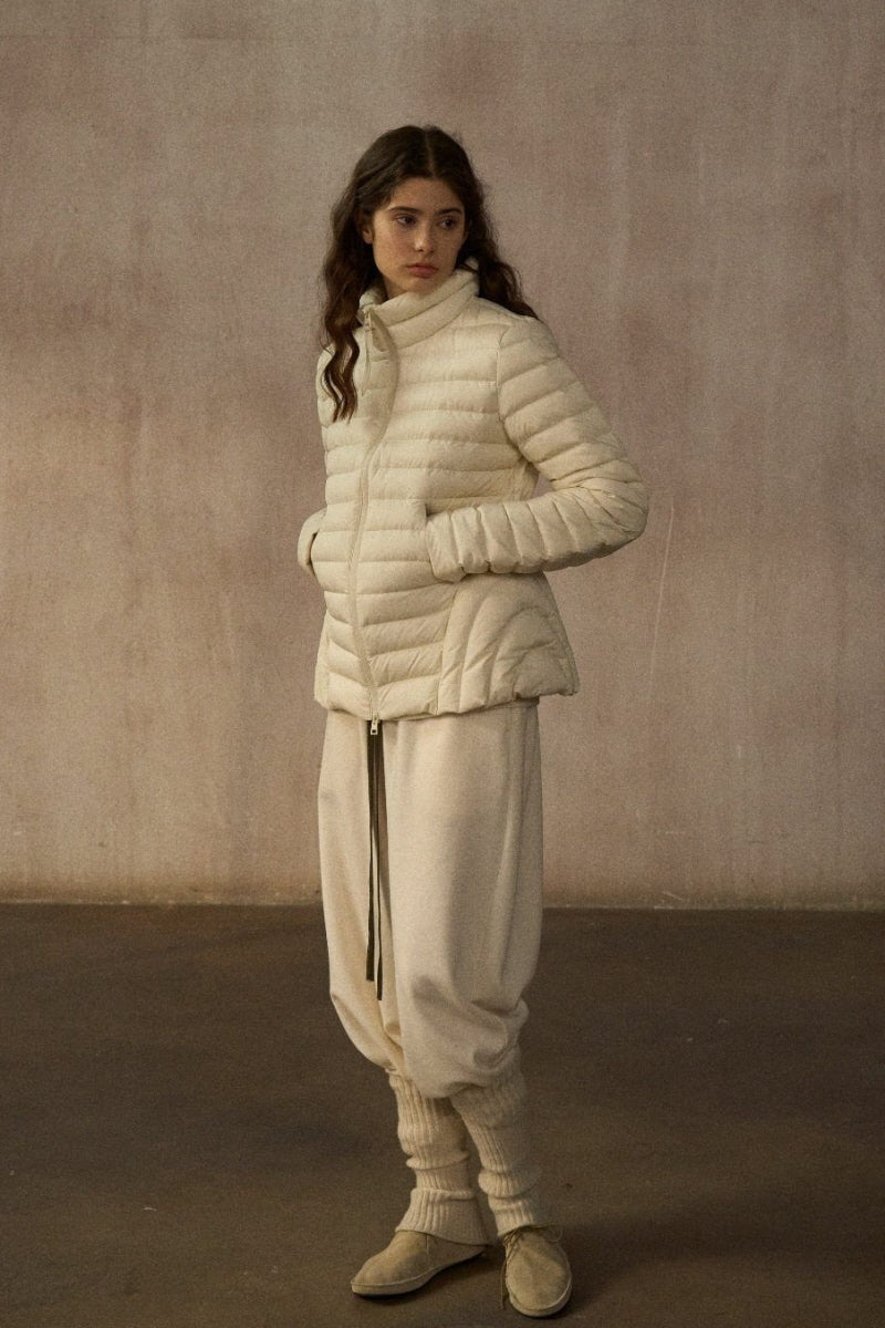 Stand-Up Collar Hourglass Puffer Jacket