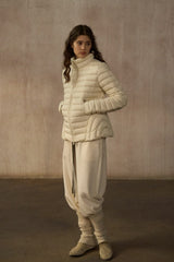 Stand-Up Collar Hourglass Puffer Jacket