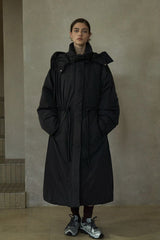 Detachable Bud-Hood Long Down Coat