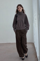 Curved-Scimitar Relaxed Pants