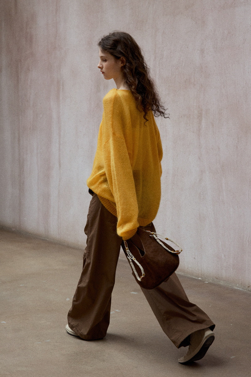 Drawstring Loose Pullover Sweater