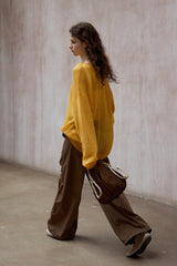 Drawstring Loose Pullover Sweater