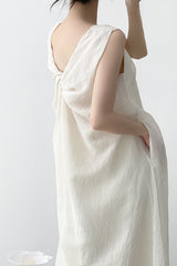 Twisted V-Neck Sleeveless Dress