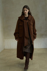 Hooded Lapel Loose Long Coat
