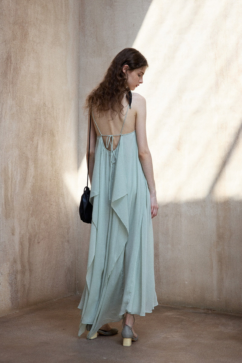 Irregular V-Neck Slip Dress