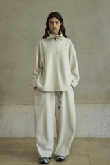 Sheer-Gauze Pullover Sweatshirt