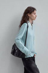 Rainbow After Rain V-Neck Pullover Sweater