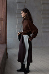 Asymmetric Layered Wrap Skirt