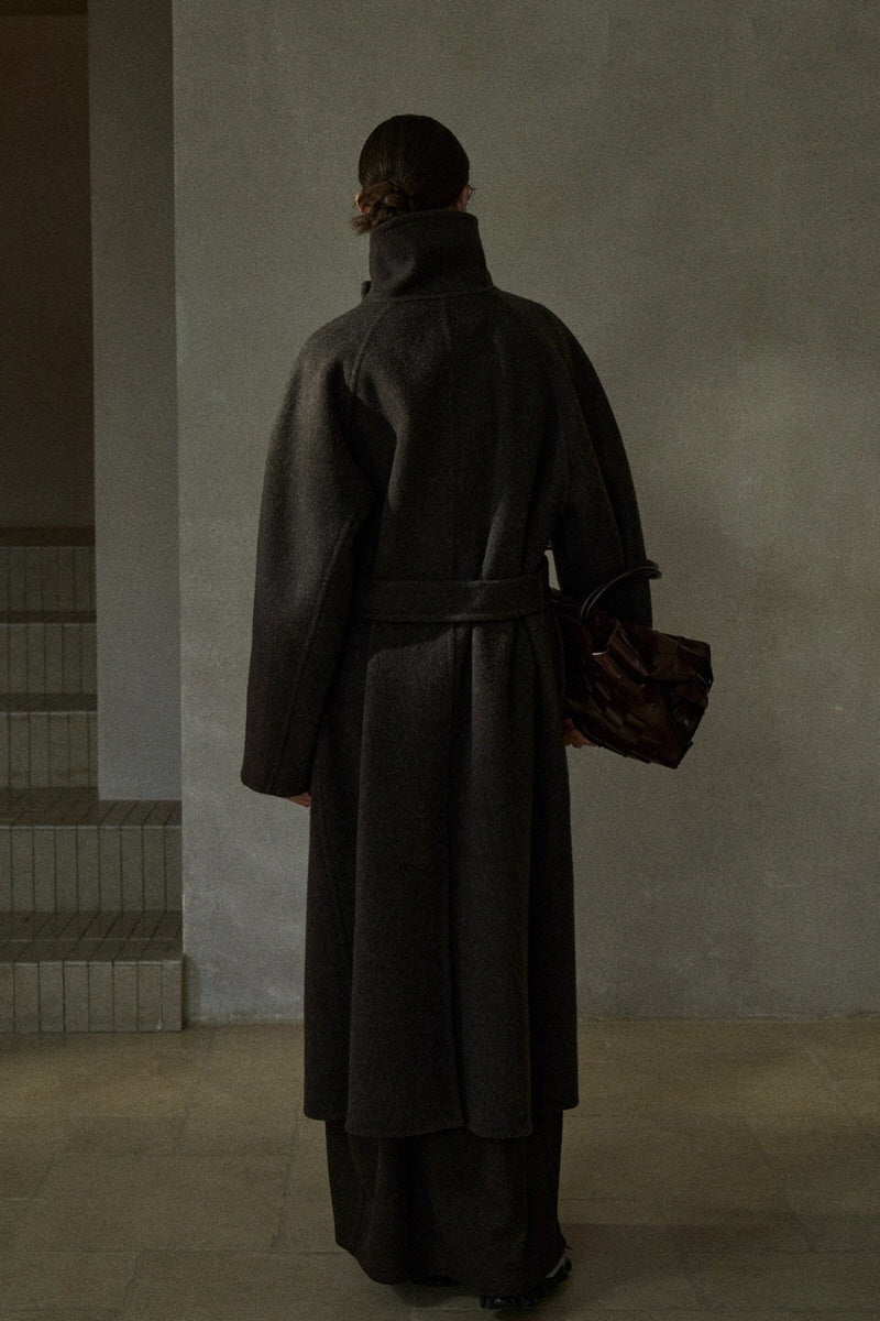 High-Neck Double-Breasted Reversible Coat