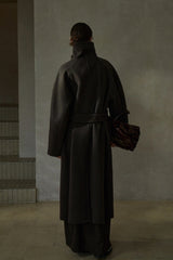 High-Neck Double-Breasted Reversible Coat