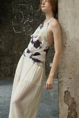 Draped Halterneck Swing Collar Camisole