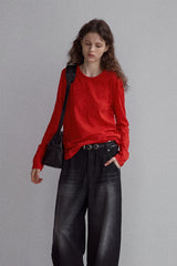 Sweet Rain Knitted Long Sleeve T-Shirt